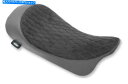 Seats ドラッグスペシャルティー0801-1039ロープロファイルソロシート - フェイクスエードダイヤモンドステッチ Drag Specialties 0...