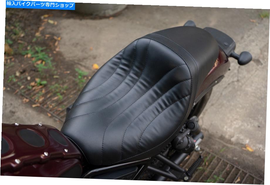 Seats Honda Rebel CMX 1100 21-2022のためのブラックサドルレーサーデュアルシートパッドクッション BLACK SADDLE RACER DUAL SEAT PAD CUSHION FOR HONDA REBEL CMX 1100 21-2022