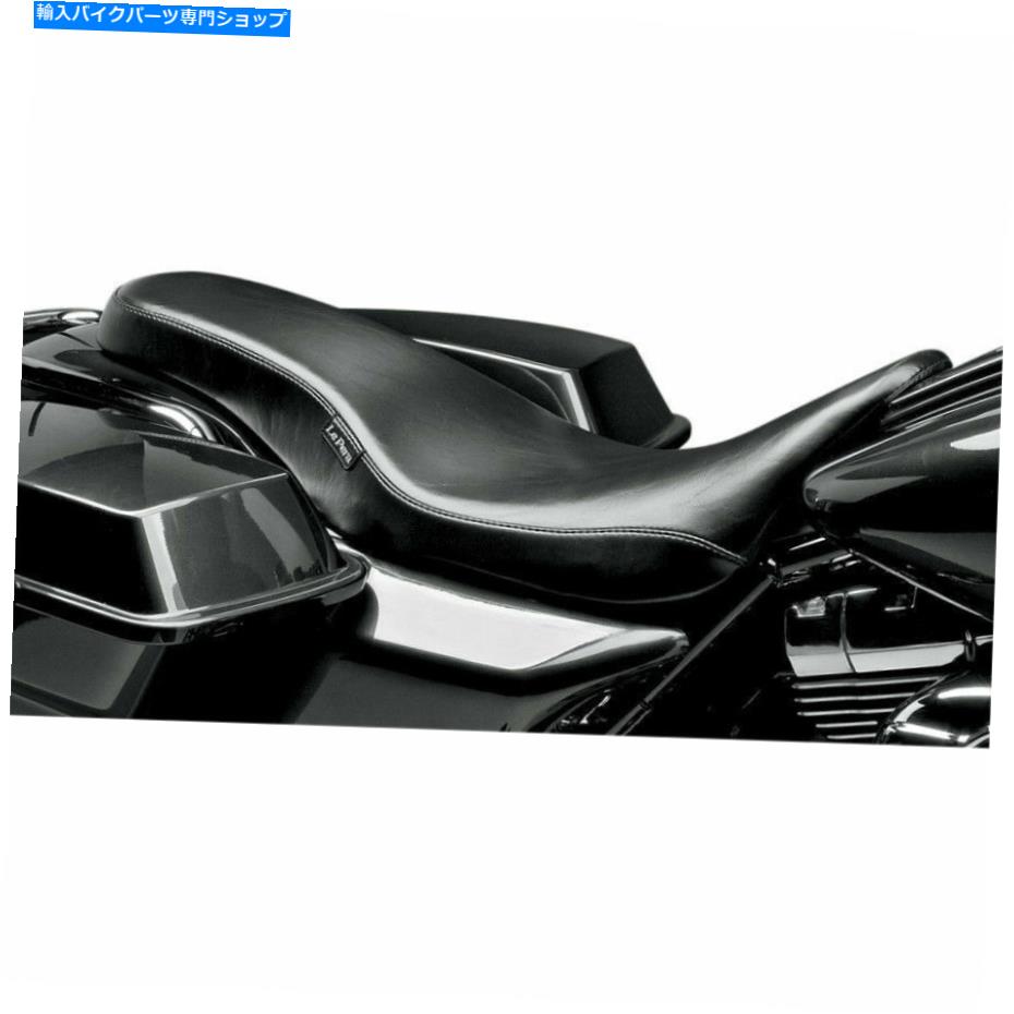 Seats le pera lk-079滑らかな黒いビニールコブラフルレングスシートハーレーツーリング08-18 Le Pera LK-079 Smooth Black Vinyl Cobra Full Length Seat Harley Touring 08-18