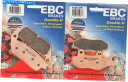 Brake Pads EBC HHフロント&リアブレーキパッドセット-01-15 Triumph Bonneville _FA196HH | FA214/2 E...