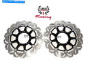 Brake Disc Rotors Honda RVT1000R RC51 2000-2007 Wave Rotors Black用のフロントブレーキディスクローターセット Front Brake Disc Rotors Set For Honda RVT1000R RC51 2000-2007 Wave Rotors Black