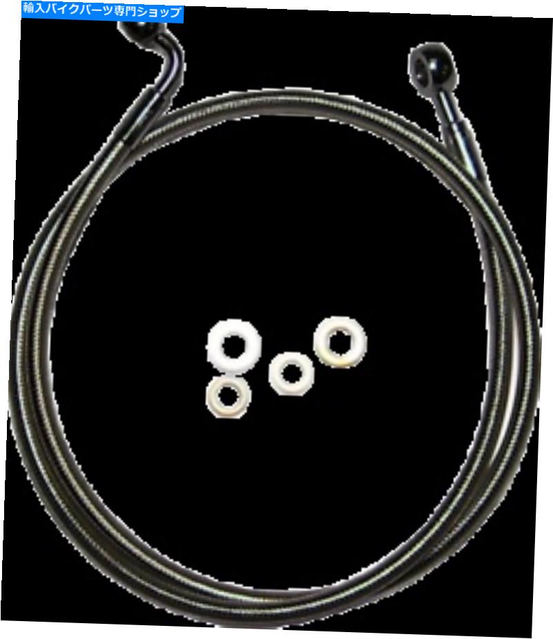 Hoses マグナムE-Z編組編み編みシングルディスク以外のアブフロントブレーキライン46844SW Magnum E-Z Align Braided Single Disc Non-ABS Front Brake Lines 46844SW