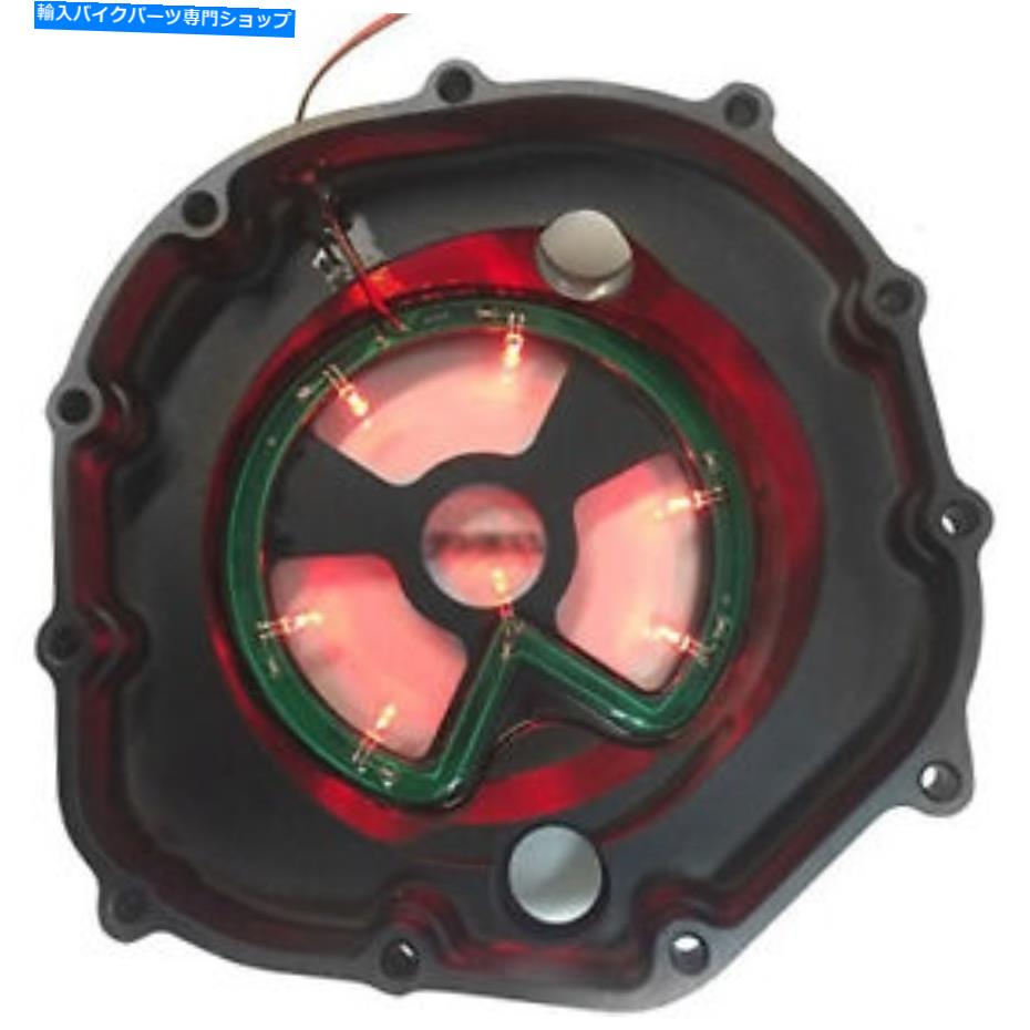 Engine Covers 赤色LEDエンジンクラッチカバーカワサキZX14R ZZR1400 2006-2014 BLAのスルースルー RED LED Engine Clutch Cover See Through For Kawasaki Zx14R Zzr1400 2006-2014 BLA