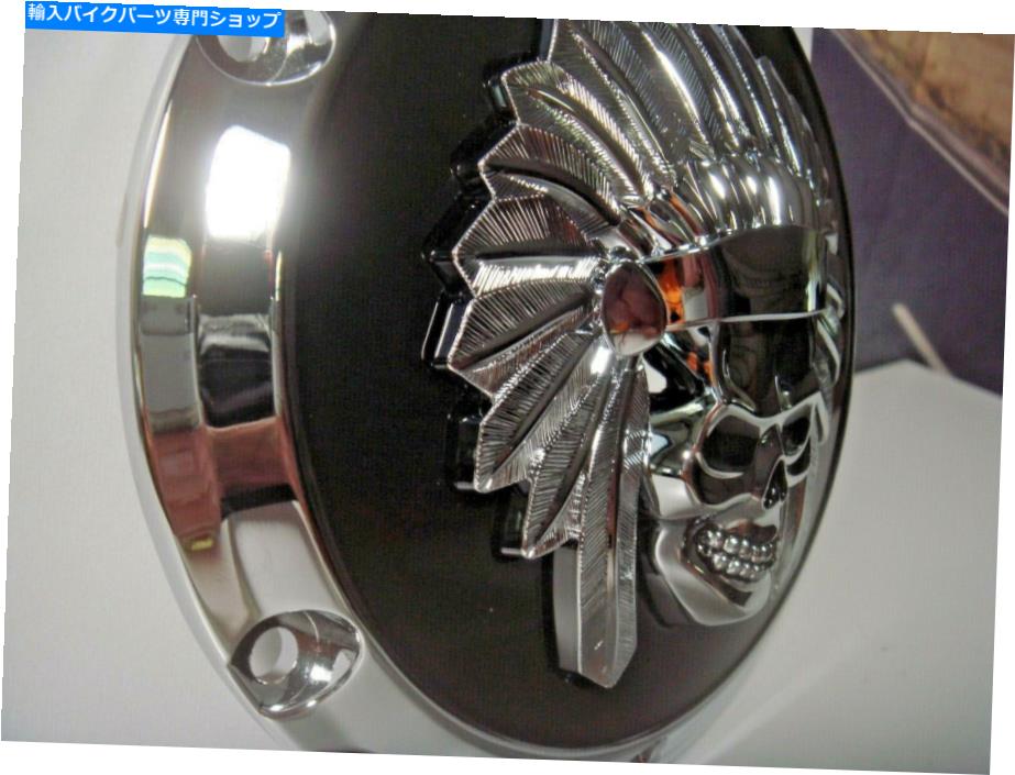 Engine Covers ハーレーXLスポーツスターインディアンスカルダービーカバーChromeBlk '04 UP V-Twin 42-0274 Y2 Harley XL Sportster Indian Skull Derby Cover Chrome Blk '04 Up V-Twin 42-0274 Y2【並行輸入品】