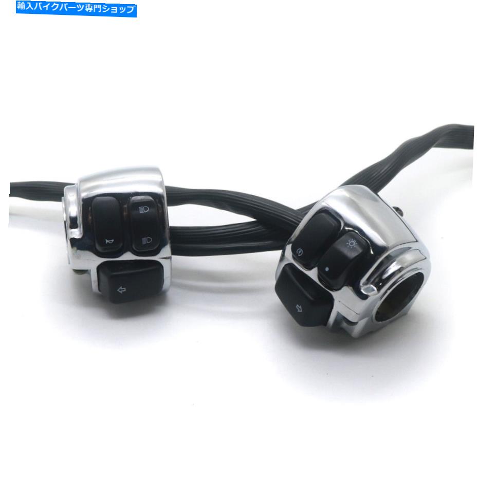 Switches 1 "ハンドルバークロムコントロールスイッチハウジングハーネスフィットハーレースポスター 1" Handlebar Chrome Control Switch Housing Wires Harness Fit For Harley Sporster