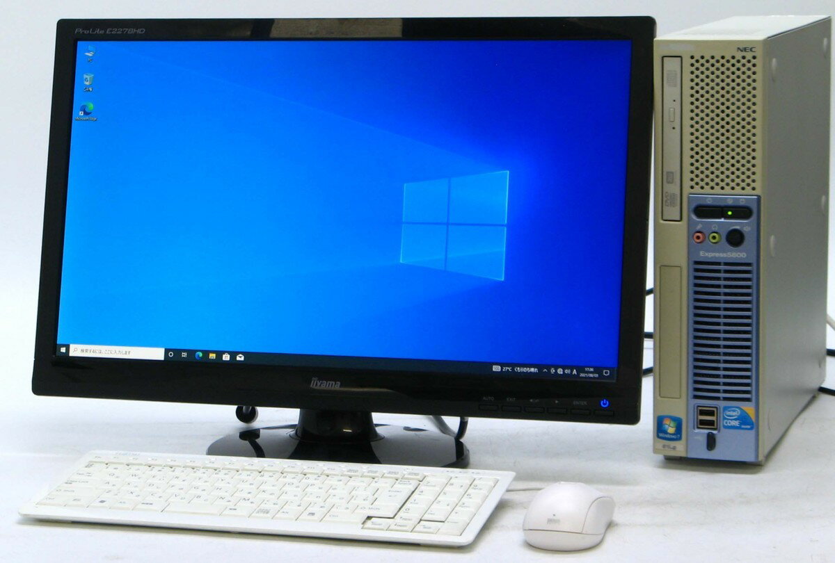 中古 デスクトップ パソコン NEC Express 5800/51Lg Corei5 メモリ 4G HDD 500G 22インチ 液晶セット Windows 10 【中古パソコン】【中古】