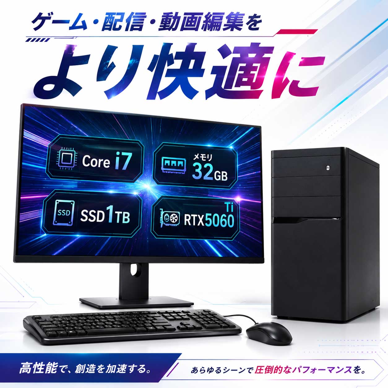 楽天市場】ゲーミングpc セット（ディスプレイ（有/無）ディスプレイ