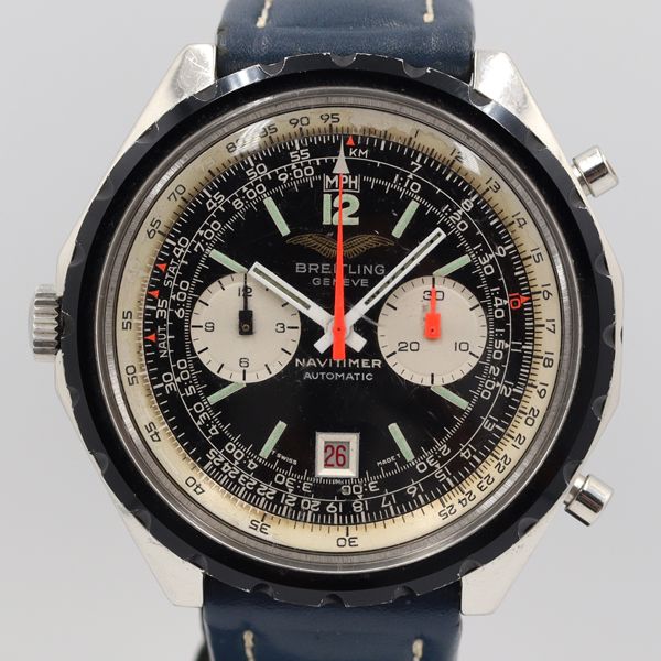 ナビタイマー 腕時計（メンズ） デッドストック級 稼働 ブライトリング ナビタイマー AT/自動巻 クロノグラフ 黒文字盤 デイト メンズ腕時計 OGH 9906ABC0524910