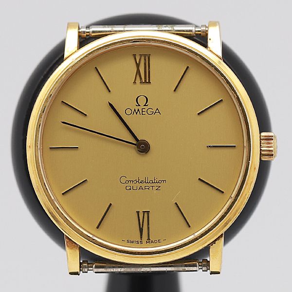 デッドストック級 QZ オメガ コンステレーション トップのみ デイト ゴールド文字盤 メンズ腕時計 KOR 1609ABC0998100
