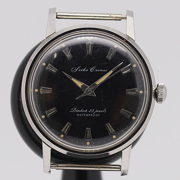 デッドストック級 稼働 良品 手巻き セイコー クロノス J13028 トップのみ 黒文字盤 メンズ腕時計 KOR 1764ABC5411400