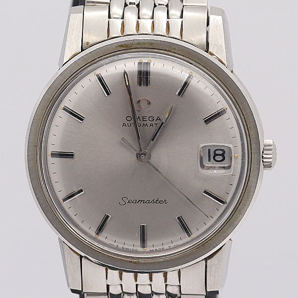 デッドストック級 オメガ AT/自動巻 シーマスター シルバー文字盤 デイト ラウンド メンズ腕時計 1303ABC0369600NKG