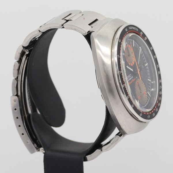 デッドストック級 稼働 セイコー AT/自動巻 5スポーツ スポーツタイマー クロノ デイデイト 黒文字盤 メンズ腕時計 STU 327ABC0022400