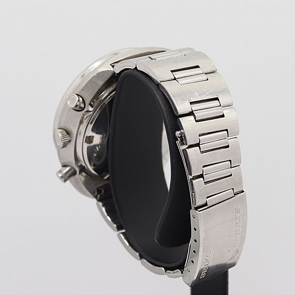 デッドストック級 稼働 セイコー AT/自動巻 5スポーツ スポーツタイマー クロノ デイデイト 黒文字盤 メンズ腕時計 STU 327ABC0022400