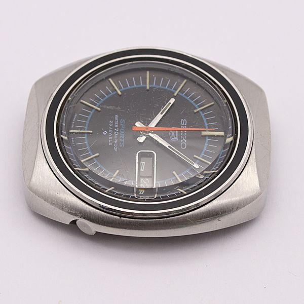 デッドストック級 稼働 セイコー AT 6106-8560 セイコー5スポーツ 黒文字盤 デイデイト 23石 トップのみ メンズ腕時計 421ABC5725000KYM