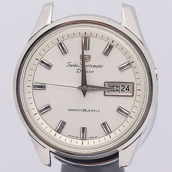 デッドストック級 セイコー AT 7619-7030 スポーツマチック デラックス 25石 トップのみ シルバー文字盤 メンズ腕時計 698ABC0550100 NKGのサムネイル
