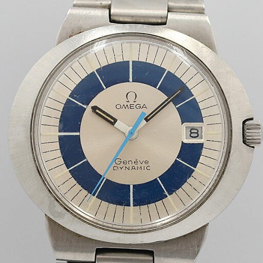 デッドストック級 稼働 オメガ ジュネーブ ダイナミック デイト シルバー文字盤 手巻 メンズ腕時計 OGH 250ABC0459200