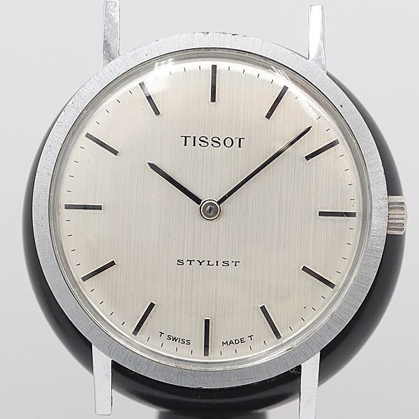 デッドストック級 稼働 良品 ティソ スタイリッシュ シルバー文字盤 トップのみ 手巻 メンズ腕時計 OGH 171ABC5837000