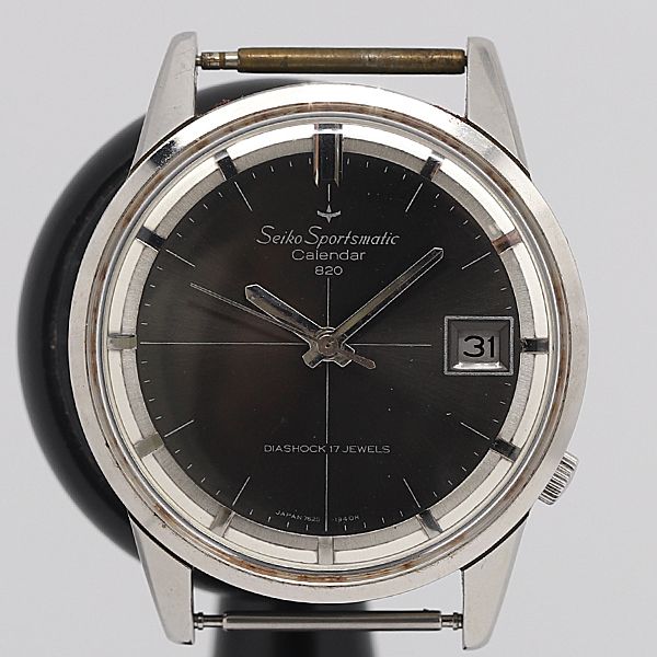 デッドストック級 稼働 良品 AT セイコー スポーツマチック 820 7625-1940 デイト 黒文字盤 トップのみ メンズ腕時計 KOR 5725ABC5285100のサムネイル
