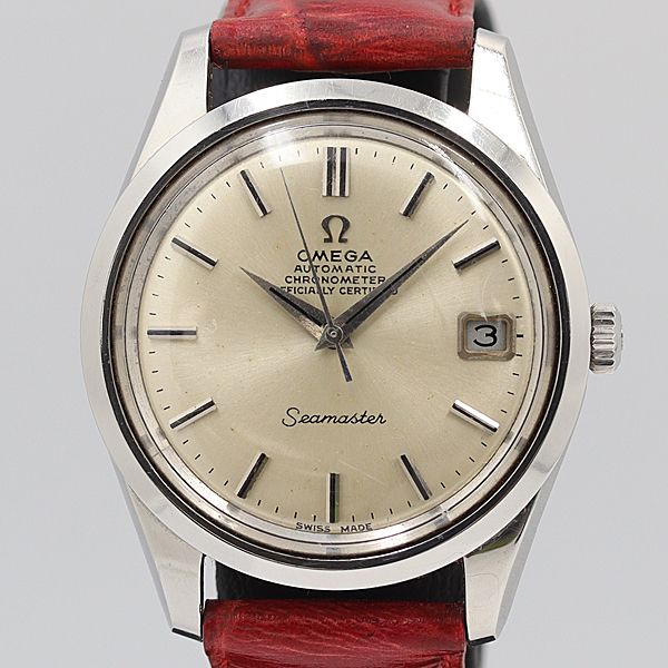 デッドストック級 稼働 オメガ シーマスター クロノメーター 銀 デイト AT/自動巻 ヴィンテージ メンズ腕時計 NSY12610ABC 3743900 7DIT