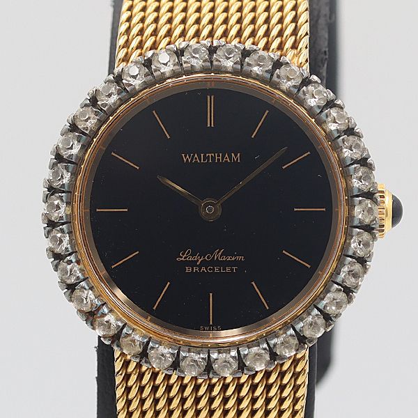 美品 WALTHAM マキシマム ストーンベゼル レディース 腕時計 手 美品 WALTHAM マキシマム ストーンベゼル レディース 腕時計 手