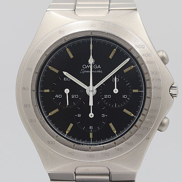 デッドストック級 稼働 良品 オメガ スピードマスター 145.0040 ドイツ限定 手巻 黒 クロノグラフ メンズ腕時計 NSY12316ABC 0581130 6NBT
