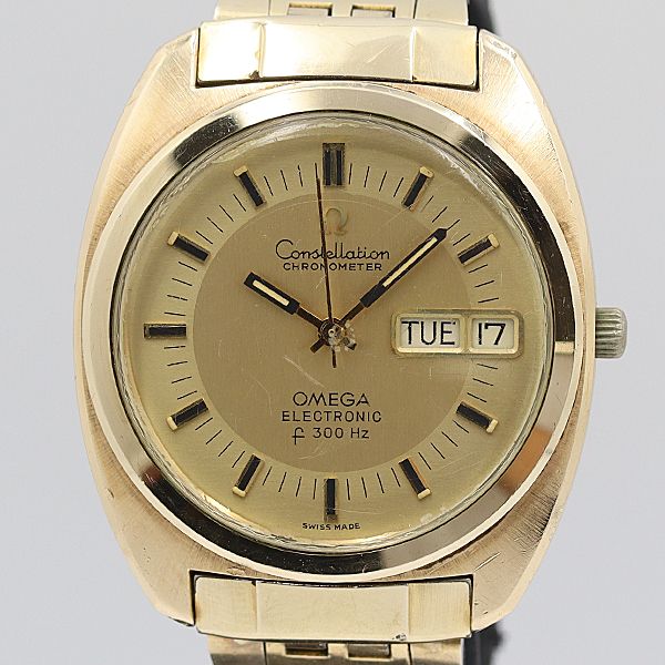 デッドストック級 オメガ コンステレーション エレクトロニック シャンパン AT デイデイト 音叉式 メンズ腕時計NSY13378ABC0079200 8RKT