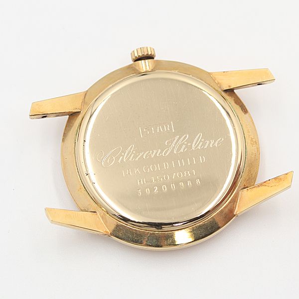 デッドストック級 稼働 良品 シチズン ハイライン 25石 14K GOLD FILED HL1507081 手巻き メンズ腕時計 OGH トップのみ 2734ABC0045100