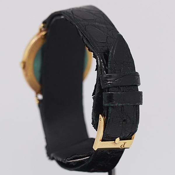 デッドストック級 ピアジェ 18K/750/YG 純正クロコ 80231 白文字盤 QZ メンズ腕時計 KOR ABC4783 0741510