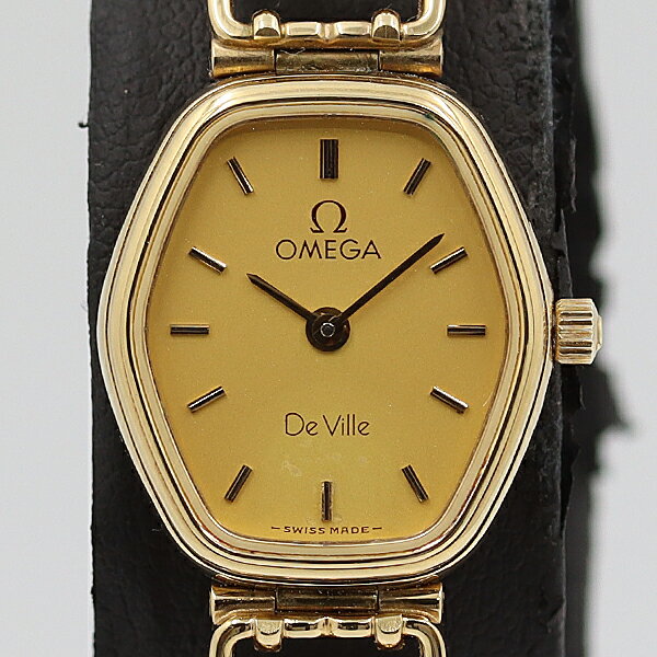 デッドストック級 保/箱/コマ6付 稼働 美品 オメガ デヴィル 1455 791.0887 金 QZ トノー レディース腕時計 NSY13914ABC 6466000 10NBG