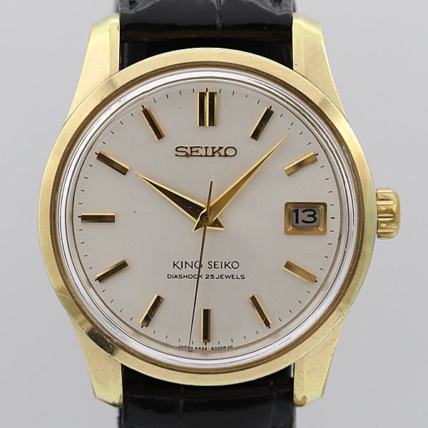 デッドストック級 TLT 稼働 良品 セイコー 4402-8000 キングセイコー 手巻 シルバー文字盤 25石 デイト メンズ腕時計 OGH 10027ABC4271300