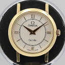 デッドストック級 稼働 良品 オメガ デビル 18K/750/YG シルバー文字盤 QZ ラウンド レディース腕時計 NSY13180ABC 2977700 8ANT(2)