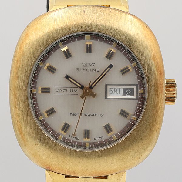 デッドストック級 稼働 グライシン バキューム AT/自動巻 箱付 シルバー文字盤 メンズ腕時計 OGH 9594ABC5501000(2)