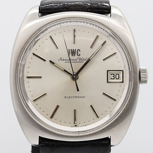 デッドストック級 ANT 保/箱付 IWC シャフハウゼン エレクトロニック デイト シルバー文字盤 メンズ腕時計 OGH 10046ABC0841500