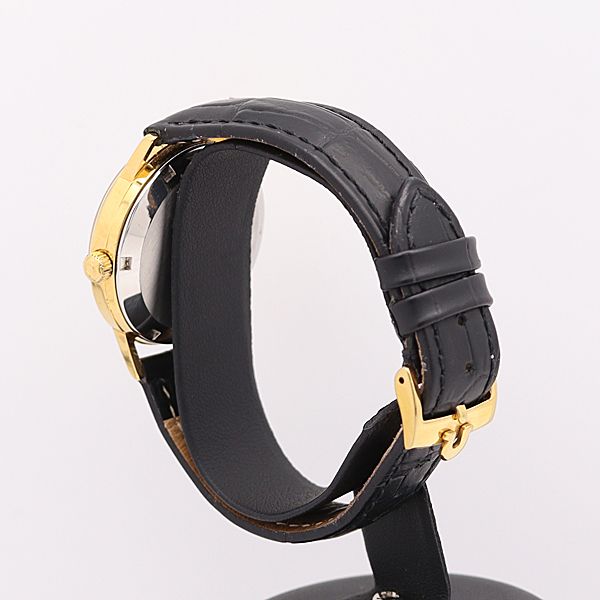 デッドストック級 稼働 良品 オメガ AT/自動巻 ジュネーブ 純正尾錠 黒文字盤 デイト ラウンド メンズ腕時計 7118ABC0028600KNK