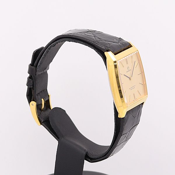 デッドストック級 稼働 良品 オメガ AT/自動巻 デビル 純正尾錠 シャンパンゴールド文字盤 スクエア メンズ腕時計 7114ABC6571400KNK