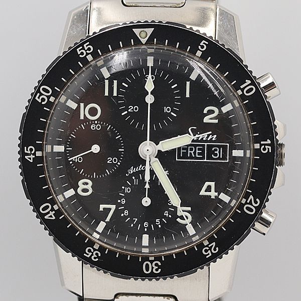 ジン 腕時計（メンズ） デッドストック級 ジン インストゥルメント クロノグラフ 103 黒文字盤 コマ3付 メンズ腕時計 OGH 2962ABC0000110