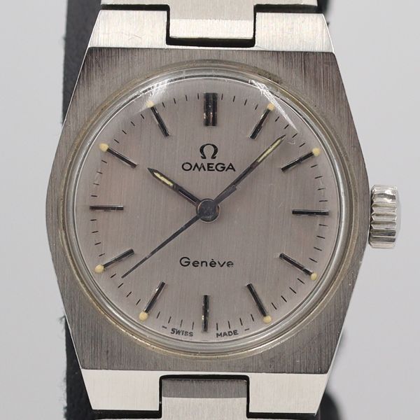 デッドストック級 稼働 良品 オメガ ジュネーブ シルバー文字盤 手巻 レディース腕時計 OGH 4686ABC0035200