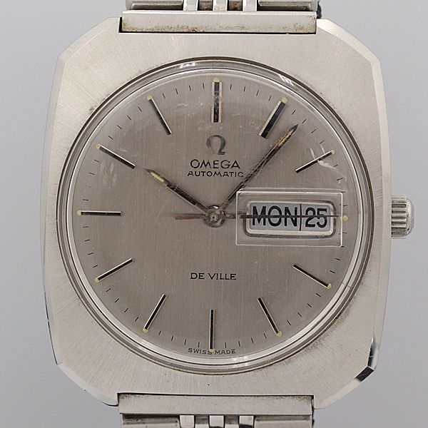 デッドストック級 稼働 良品 オメガ デビル AT/自動巻 シルバー文字盤 デイデイト メンズ腕時計 OGH 7549ABC0081400