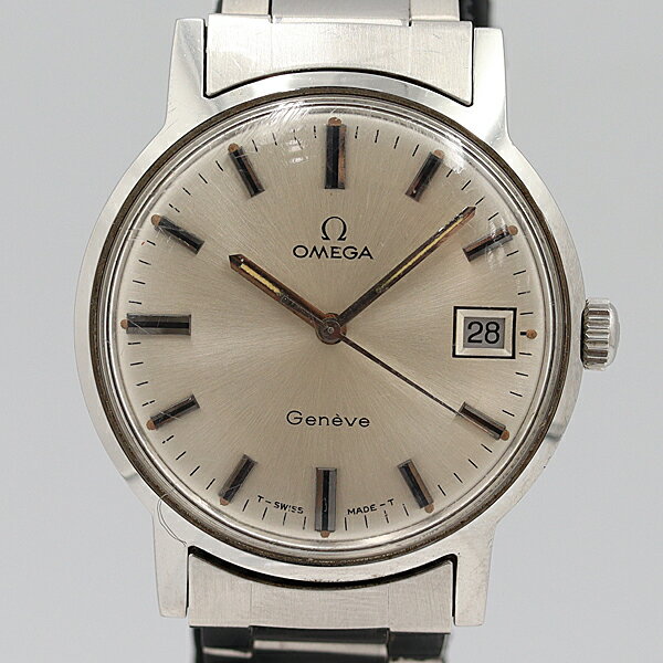 デッドストック級 稼働 オメガ ジュネーブ 銀文字盤 手巻き メンズ腕時計 NSY15348ABC 2000000 NSK