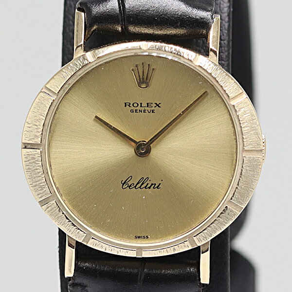 デットストック級 稼働 美品 ロレックス 3879 手巻 チェリーニ YG/750/18K 15.6g 金文字盤 レディース腕時計 0038610 3RKT REI ABC 15627