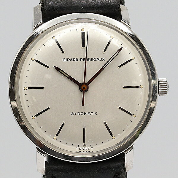 デッドストック級 稼動 良品 ジラールぺルゴ ジャイロマティック シルバー文字盤 AT/自動巻 メンズ腕時計 2000000 NSK KTU ABC 15928
