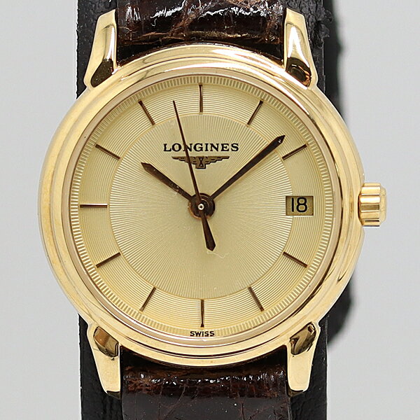 デッドストック級 ロンジン アンティーク 28824059 ゴールド文字盤 QZ レディース腕時計 2000000 NSK KTU ABC 15974