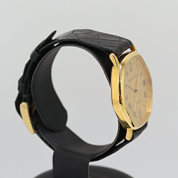 デッドストック級 ジラールペルゴ QZ ゴールド文字盤 4593PJ デイト ローマ文字 メンズ腕時計 0078100 6BJT KMR ABC 16222