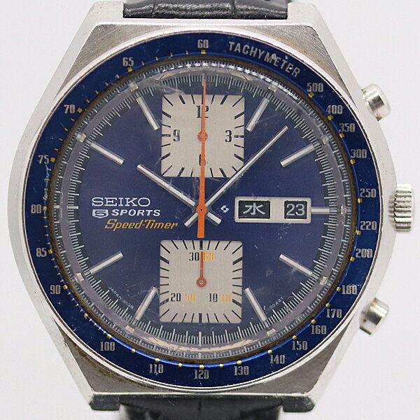 デットストック級 稼働 セイコー 5スポーツ スピードタイマー AT デイデイト 青文字盤 6138-0030 メンズ腕時計 0073700 7BJT KMR ABC 16359