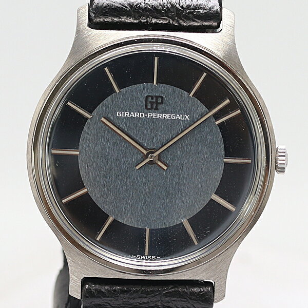 デッドストック級 箱付 稼働 良品 ジラールペルゴ 9709MA 手巻 ブルー文字盤 メンズ腕時計 0020900 10BJT ABC16904 SMZ