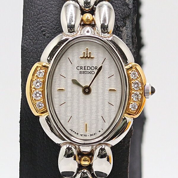 デッドストック級 保/箱付 稼働 美品 セイコー クレドール 1E70-3040 QZ ホワイト文字盤 レディース腕時計 0035200 10RKT ABC17184 SMZ