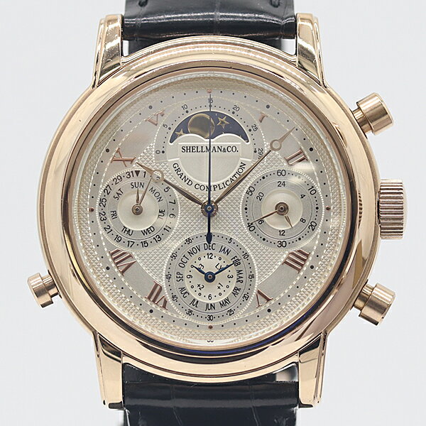 デッドストック級 保/箱付 稼働 シェルマン グランドコンプリケーション 6771-T01111 白文字盤 QZ メンズ時計 0026400 10DKT KTU ABC17064(2)