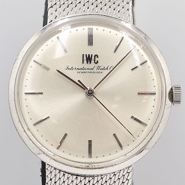 デッドストック級 稼働 良品 IWC シャウハウゼン 20500965 手巻き シルバー文字盤 メンズ腕時計 OGH 2840ABC0014300