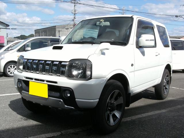 中古車 軽自動車 ホワイト 白色 4WD ガソリン JB23W 5速ミッション／4WD／ターボ車／専用シート／ETC メモリーナビ・CD・ワンセグTV・ブルートゥース／純正アルミ／背面タイヤ