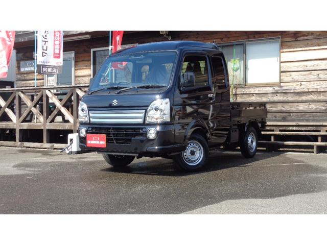 中古車 軽トラック/軽バン ブラック 黒色 4WD ガソリン DA16T ☆金利優遇キャンペーン☆特別優遇金利3．9％実施中！ 届出済未使用車・4WD・5速MT・LEDヘッド・キーレス・パワーウインド